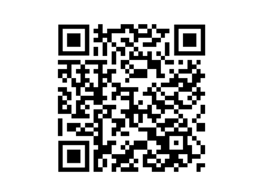 Código QR em preto e branco composto por padrões geométricos e quadrados, normalmente utilizado para leitura com dispositivos móveis.